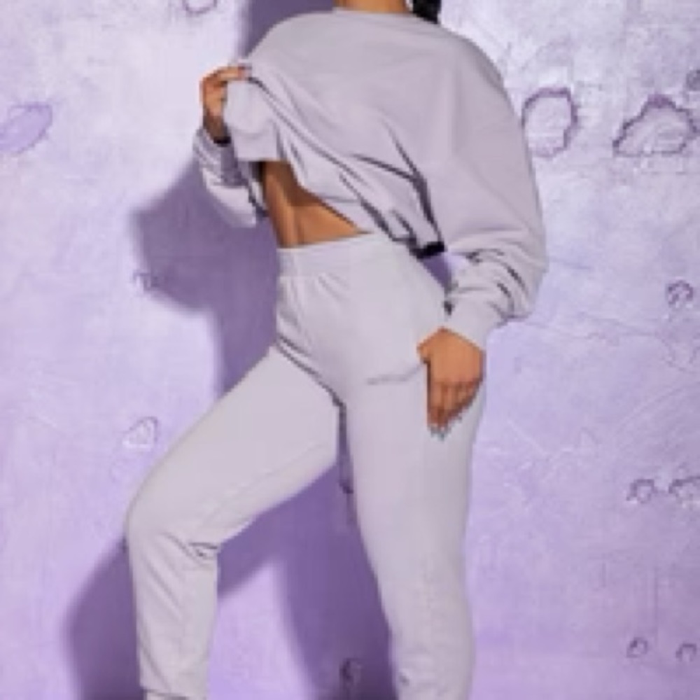 Bo + Tee cuffed lilac joggers "Renew"